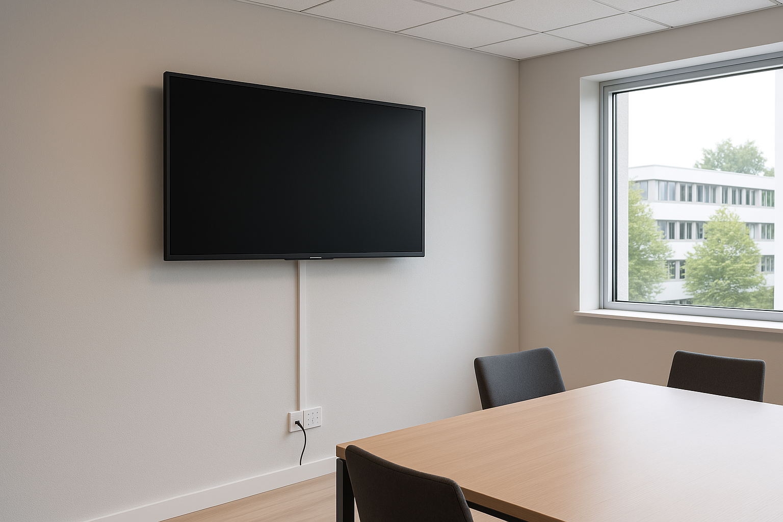 television wall mounted in exeter devon at commercial office block uk